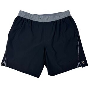 Vuori Athletic Shorts Men Size L Black Gray Performance Athleisure-No Drawstring